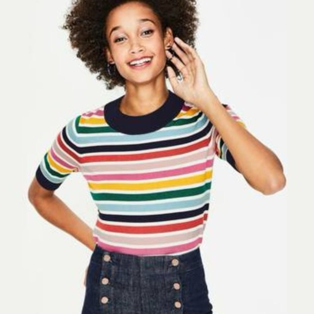 Rachel knitted short-sleeve sweater, size XS